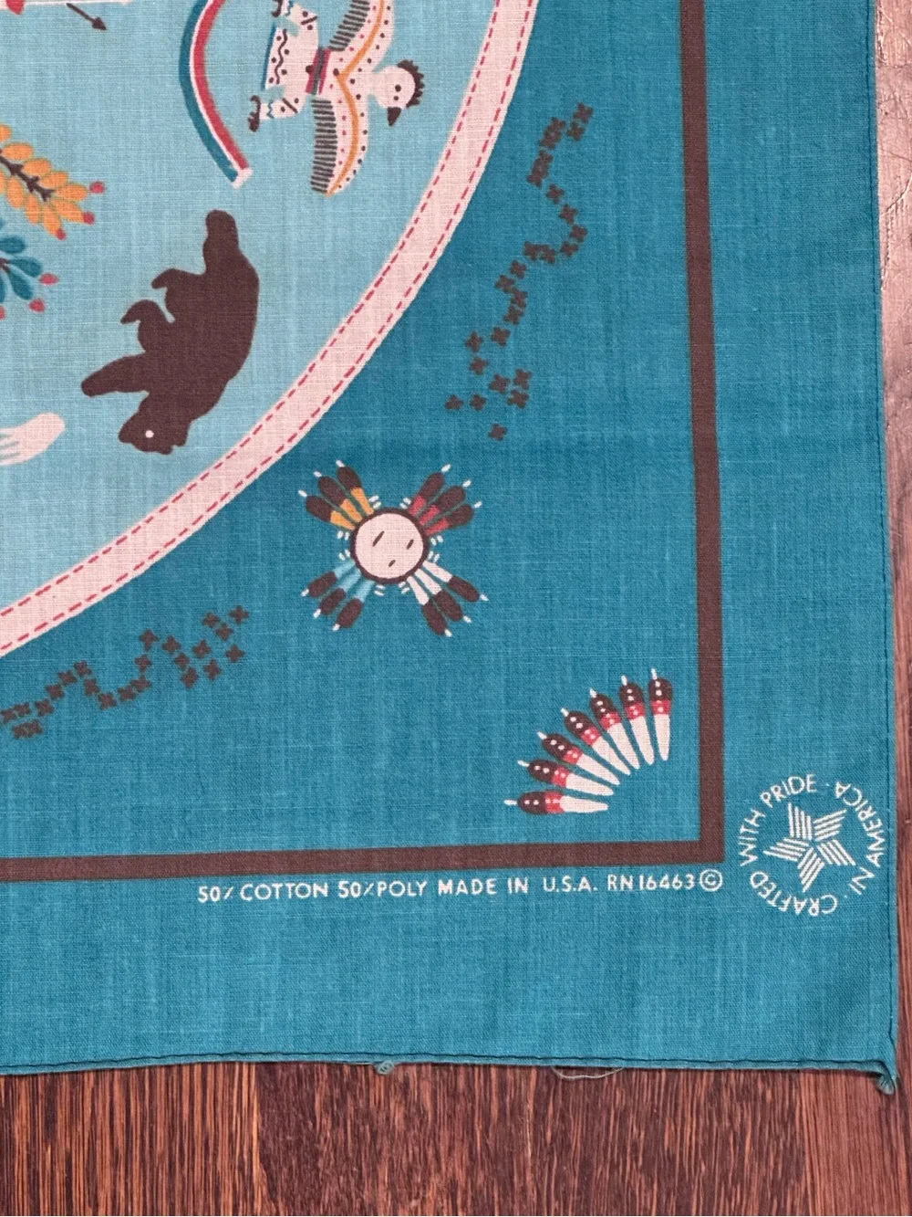 Vintage Turquoise Southwestern Native-American Bandana